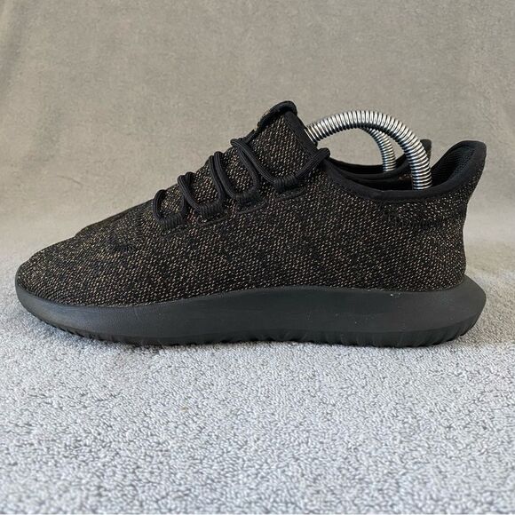 Adidas Mens 6.5 Womens 7.5 Tubular Running Shoes AC8424 Shadow Black Gold - Picture 3 of 7